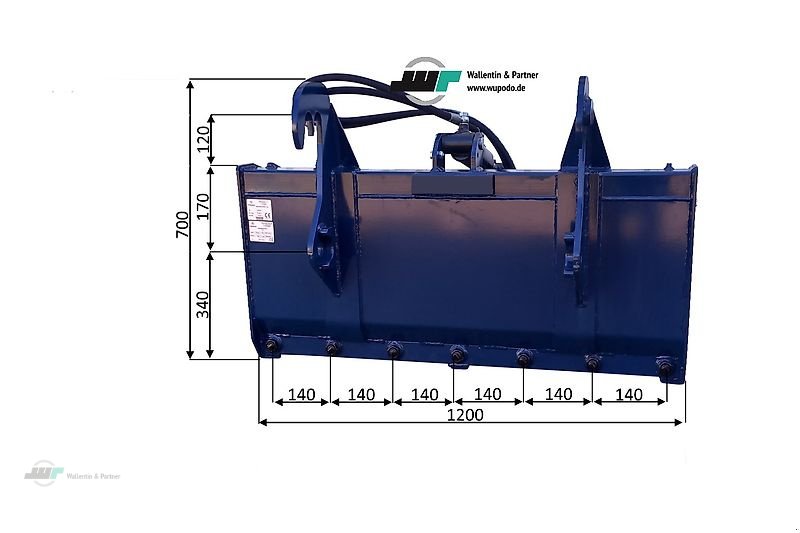 Frontladerzubehör del tipo Wallentin & Partner Krokodilgebiss 1,20 m Silozange | Krokodilzange | Gabelzange | Schäffer SWH Aufnahme, Neumaschine en Wesenberg (Imagen 3)